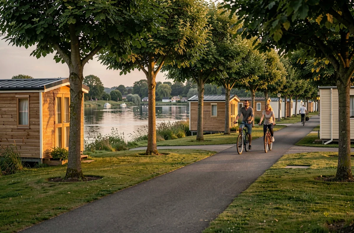 Camping L'Escale Saint Gilles à Bénodet avec mobil-homes au bord de l'estuaire de l'Odet