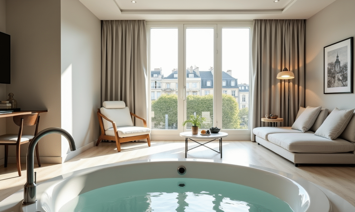 Échappée belle : chambre avec jacuzzi privatif à Paris