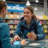 Jeune couple utilisant des chèques vacances chez Decathlon