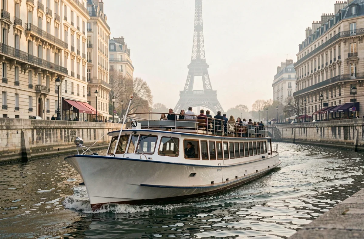 Croisière en bateau sur la Seine avec vue sur la Tour Eiffel à Paris
