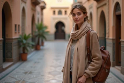 Jeune femme nord-africaine dans la medina de Fès