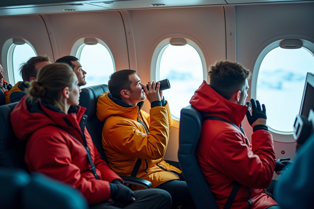 Touristes regardant par la fenêtre d